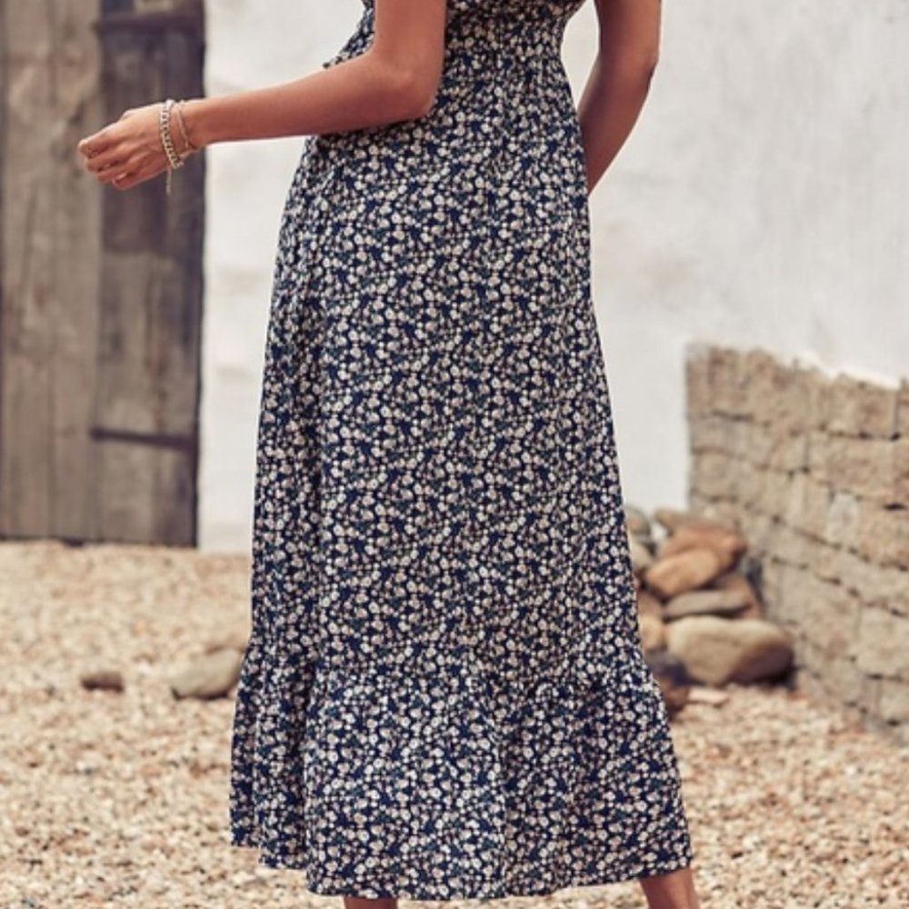 Boho ditsy Floral Print Sleeveless Maxi Dress - Picture 4 of 6